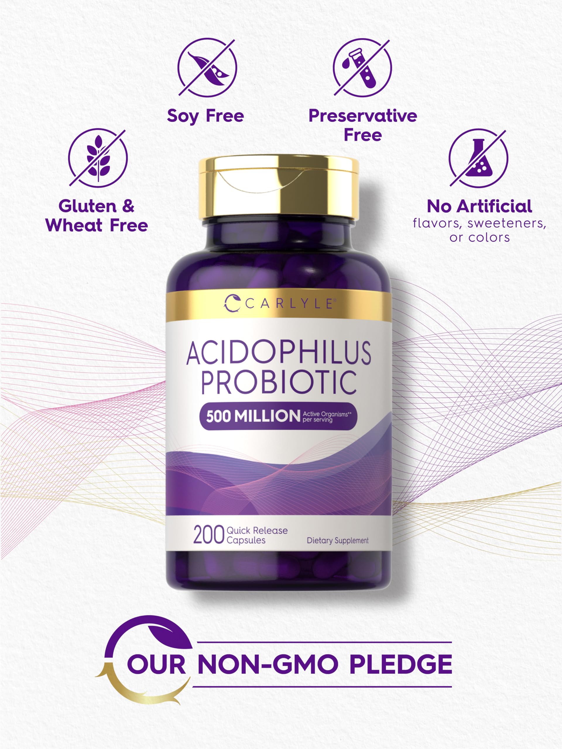 Foto 6 pulgar | Probiótico Carlyle Acidophilus 500 Millones de Cfu 200 Cápsulas - Venta Internacional