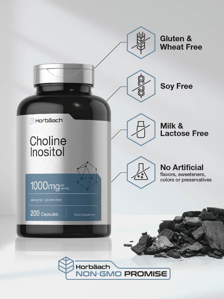 Foto 5 pulgar | Suplemento Horbaach Choline Inositol 1000 Mg 200 Cápsulas - Venta Internacional