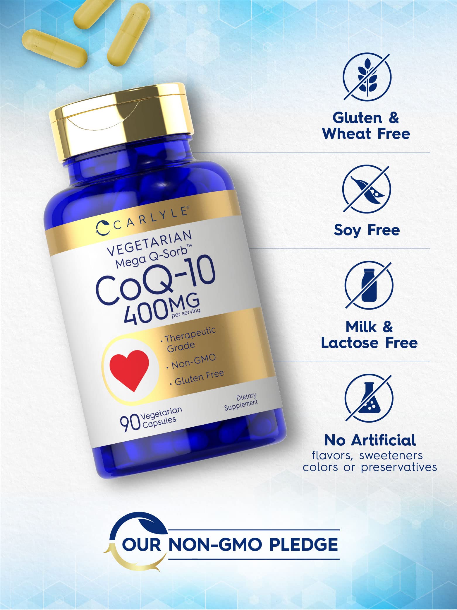 Foto 4 | Suplemento Carlyle Coq10 400 Mg 90 Cápsulas Vegetariano - Venta Internacional