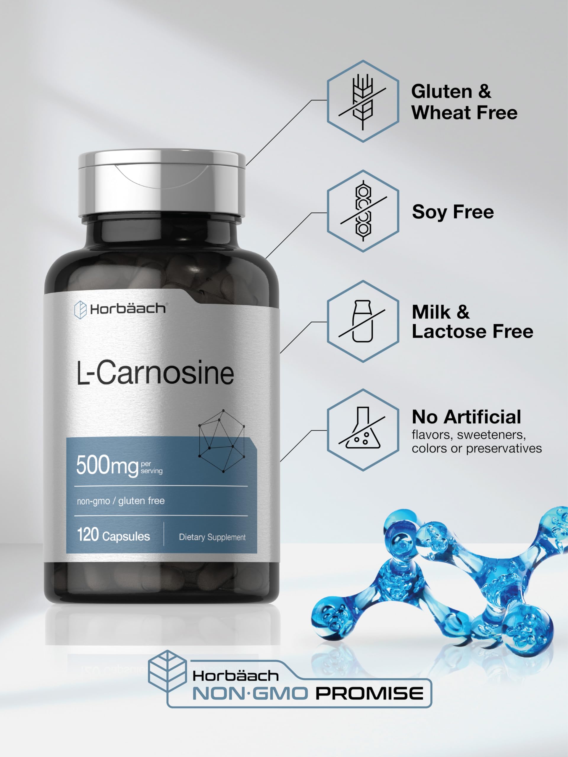 Foto 5 | Suplemento Horbaach L Carnosina 500 mg 120 Cápsulas - Venta Internacional