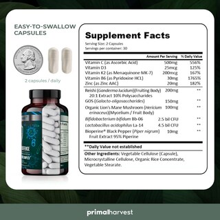 Foto 2 | Suplemento Primal Harvest Primal Immune Defense 60 Cápsulas - Venta Internacional