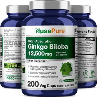 Foto 4 | Suplemento Nusapure Extracto de Ginkgo Biloba 12500 mg 200 Cápsulas - Venta Internacional