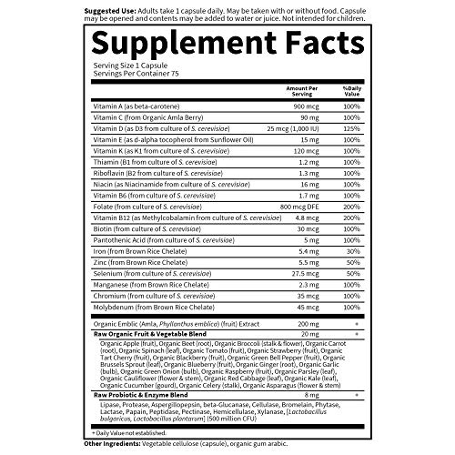 Foto 6 pulgar | Cápsulas Multivitamínicas Garden Of Life Vitamin Code Raw One - Venta Internacional