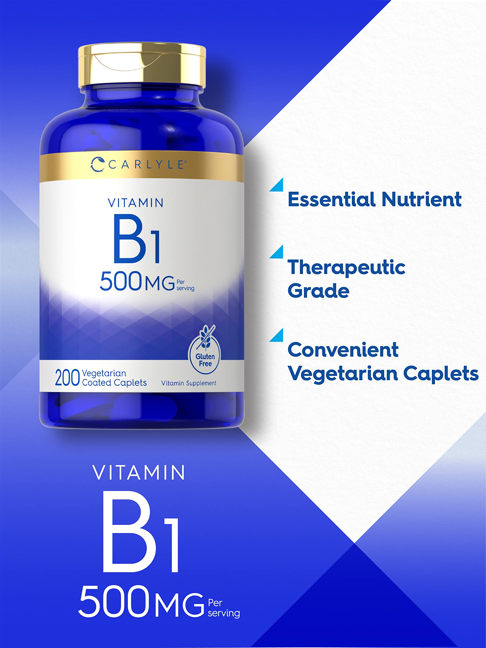 Foto 4 pulgar | Suplemento Carlyle de Vitamina B1 500 Mg 200 Cápsulas - Venta Internacional
