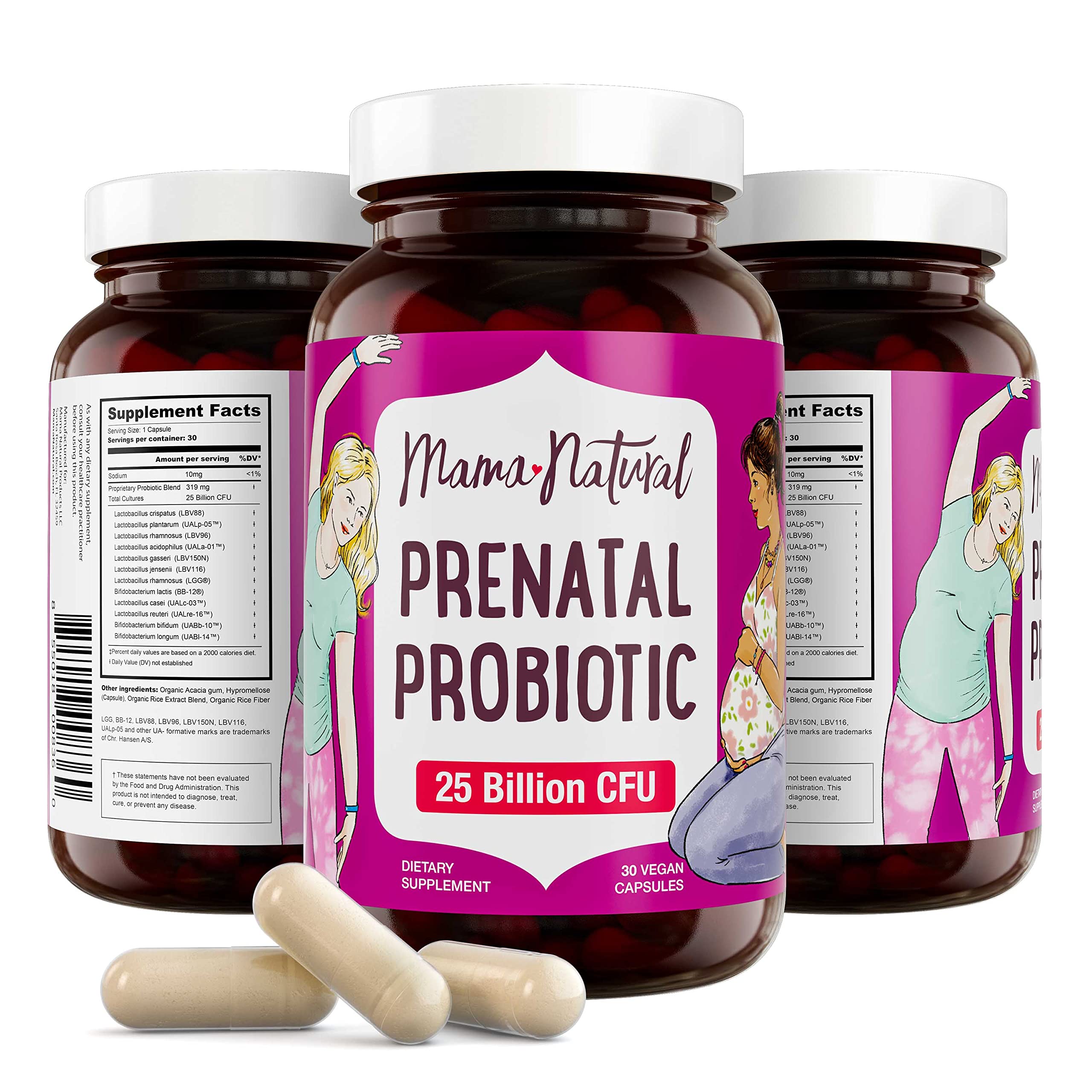 Foto 2 pulgar | Probióticos Prenatales Mama Natural 30 Cápsulas Veganas 25 g de CFU - Venta Internacional