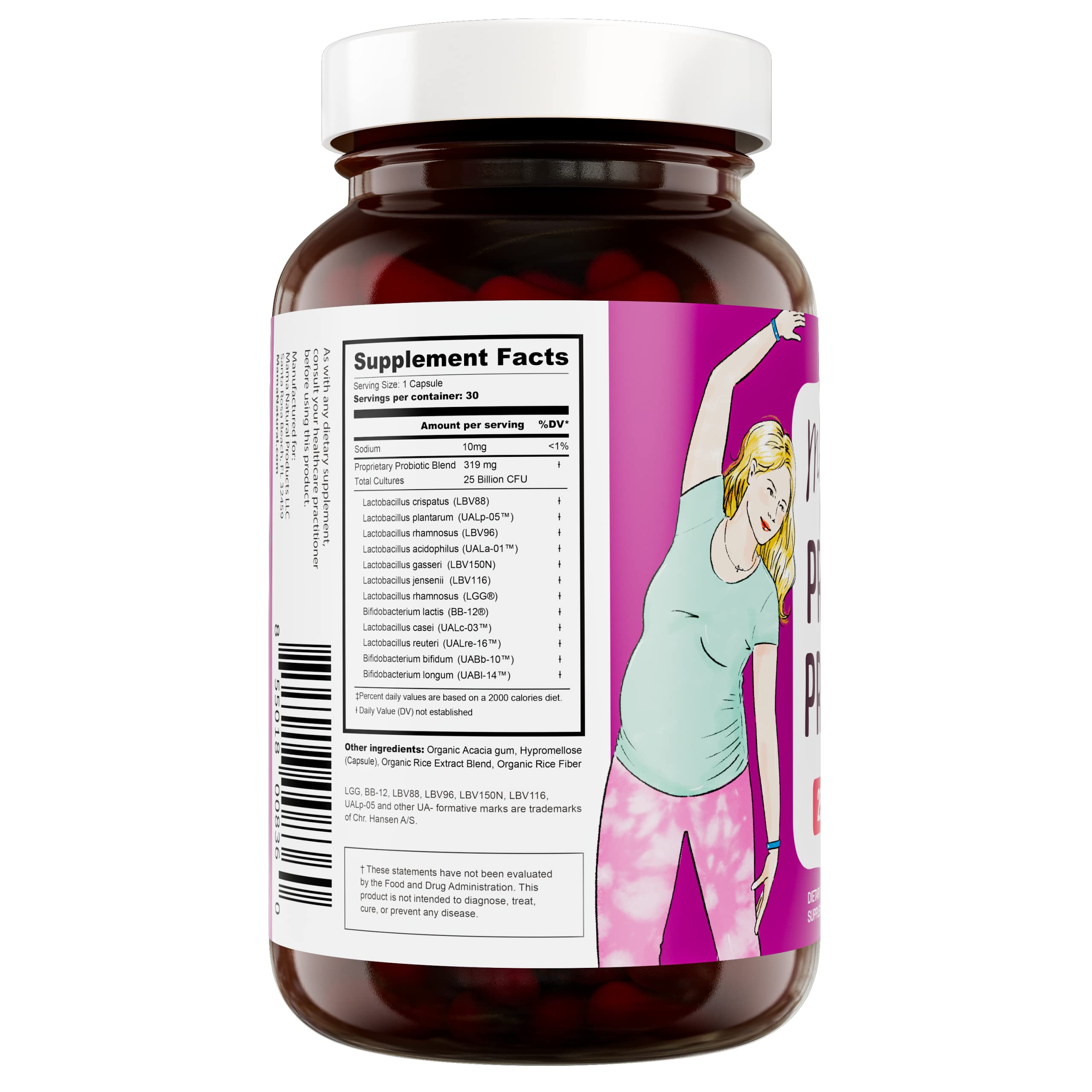 Foto 8 pulgar | Probióticos Prenatales Mama Natural 30 Cápsulas Veganas 25 g de CFU - Venta Internacional