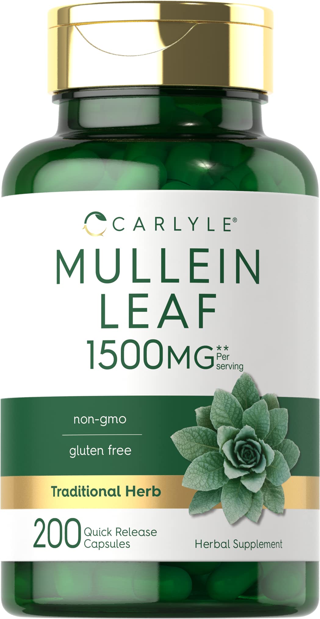 Suplemento de Extracto de Hoja de Gordolobo Carlyle 1500mg 200 Cápsulas