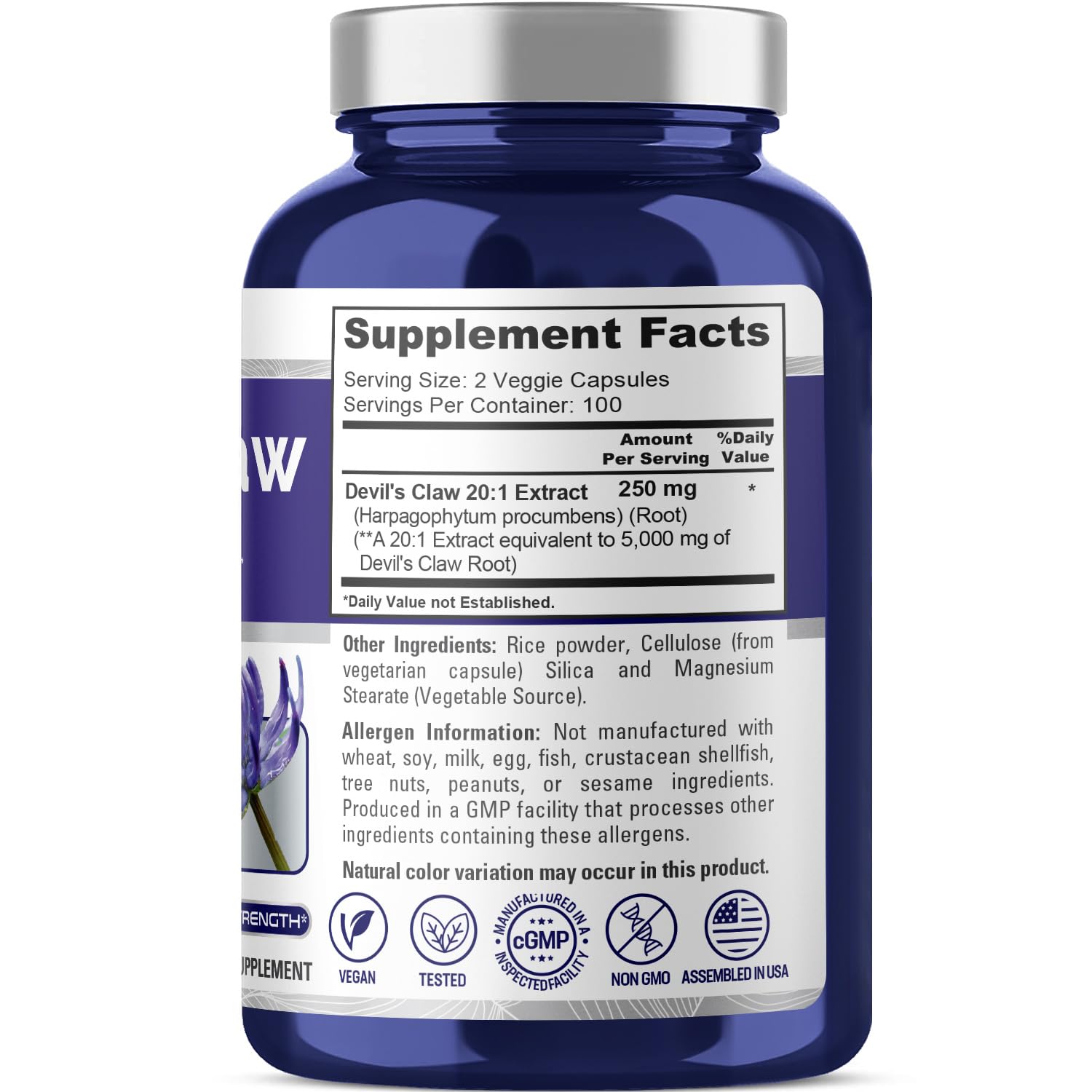 Foto 4 pulgar | Suplemento Nusapure Devil's Claw 5000 mg 200 Cápsulas Vegetarianas - Venta Internacional