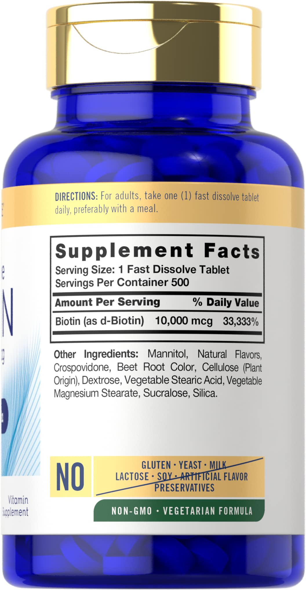 Foto 3 pulgar | Suplemento Carlyle de Biotina 10000 mcg 500 Tabletas - Venta Internacional