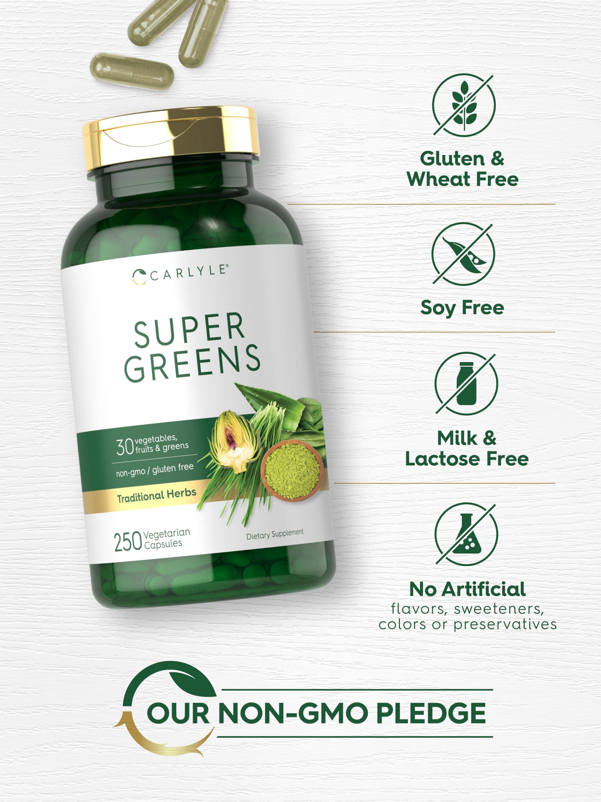 Foto 6 pulgar | Suplemento Carlyle Super Greens 250 Cápsulas - Venta Internacional