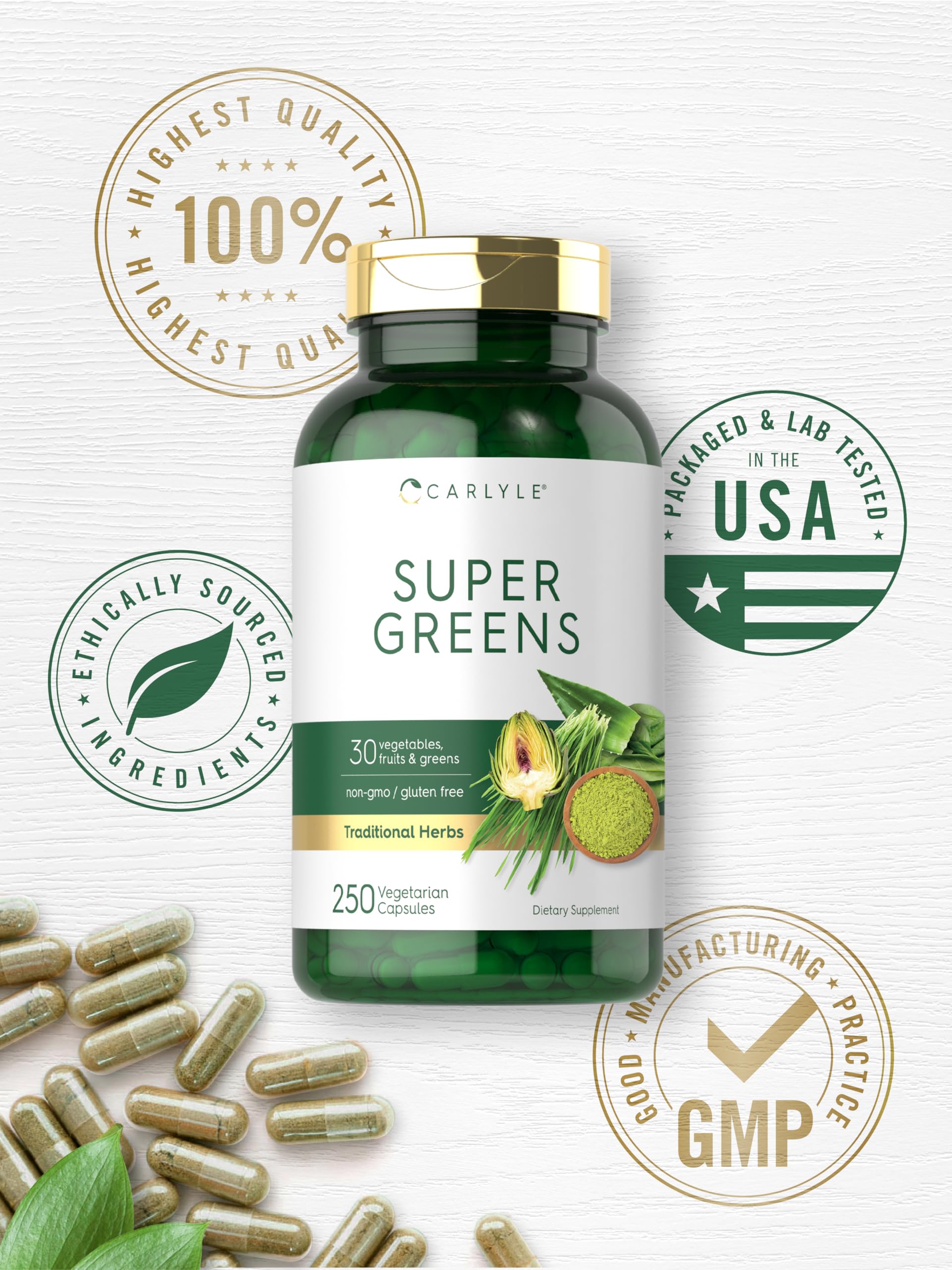 Foto 6 | Suplemento Carlyle Super Greens 250 Cápsulas - Venta Internacional