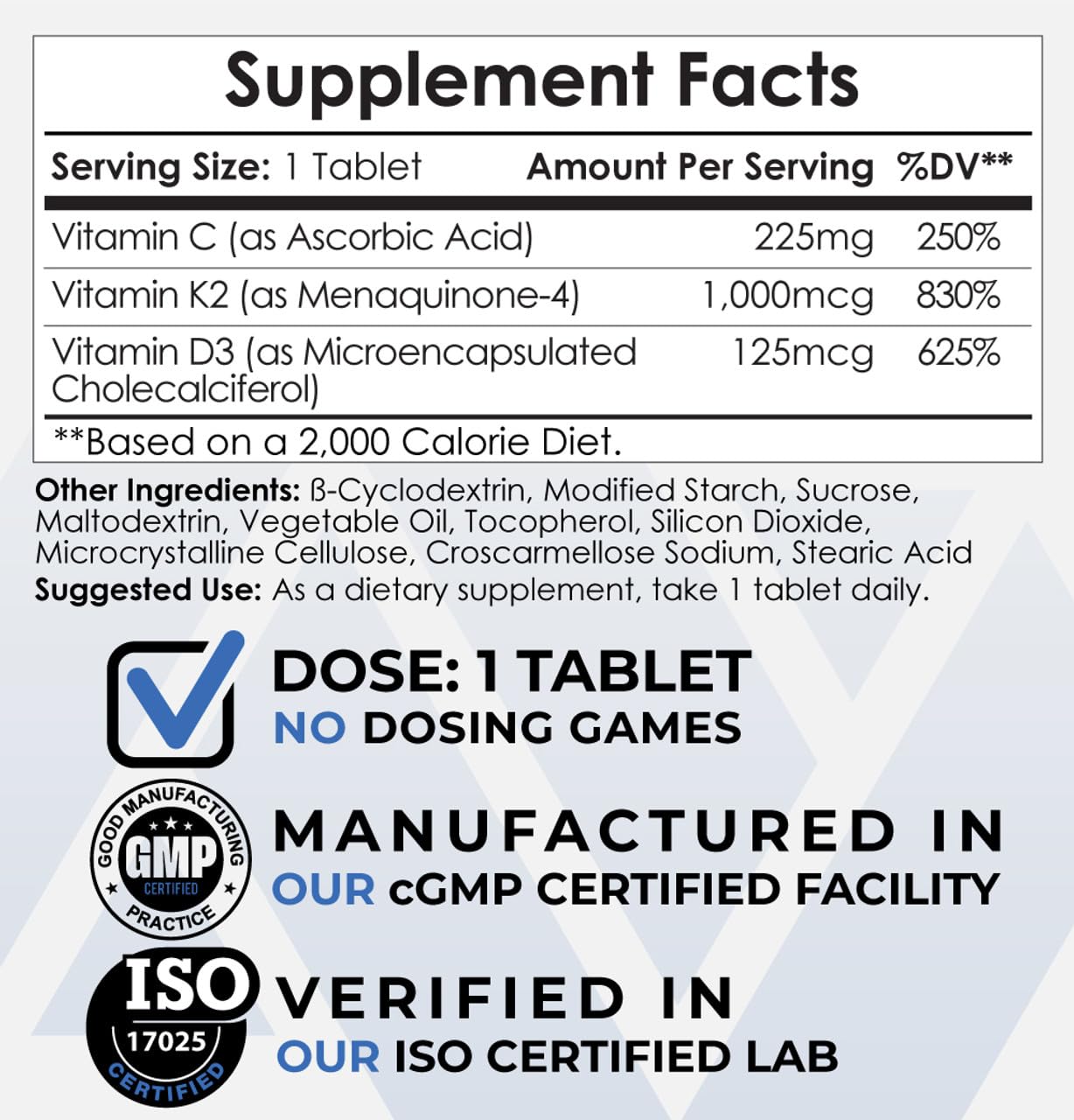 Foto 3 pulgar | Suplemento Nootropics Depot de Vitamina D3 + K2 con Vitamina C - Venta Internacional