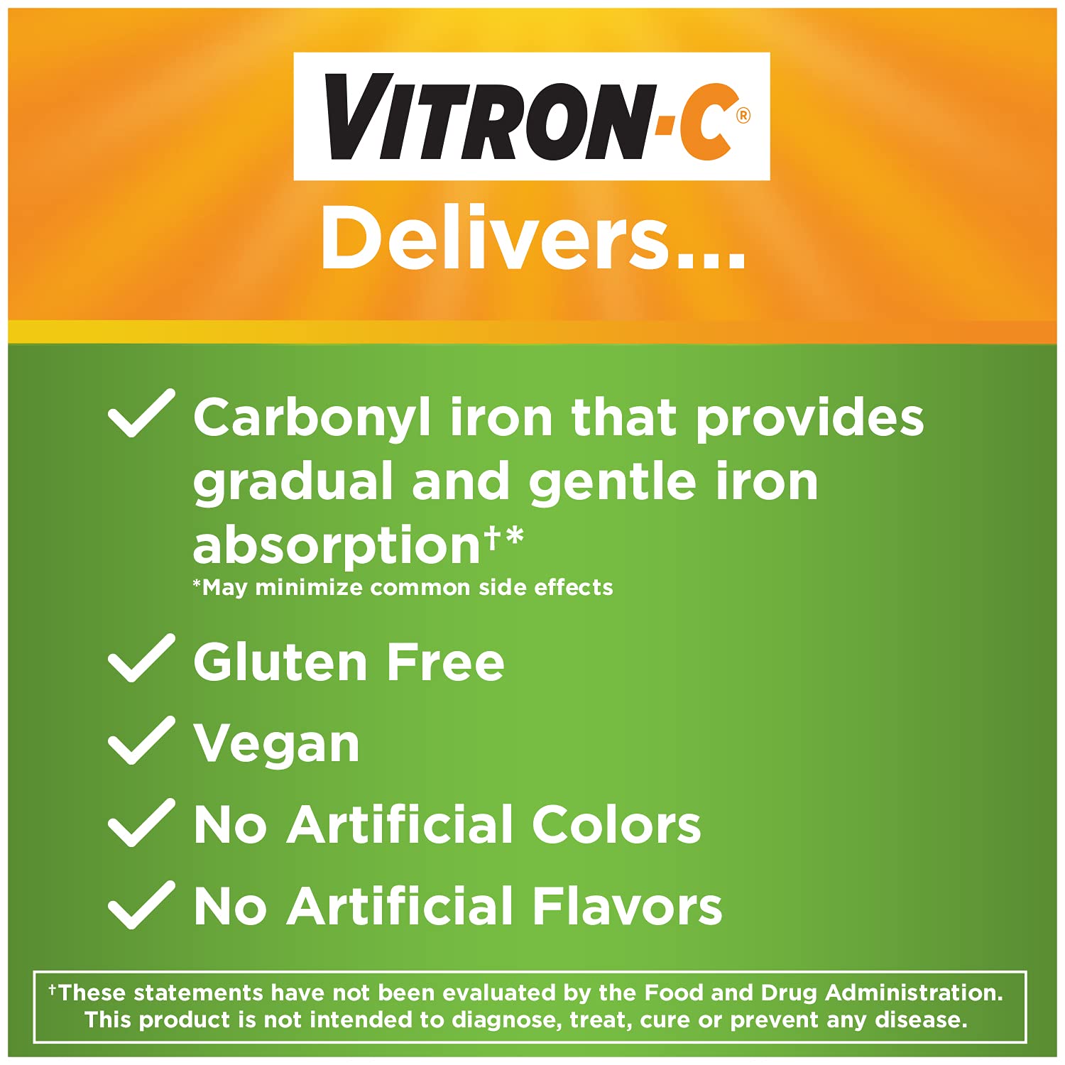 Foto 6 | Suplemento de Hierro Vitron-C de Alta Potencia 65 mg más Vitamina C 60 Tabletas - Venta Internacional