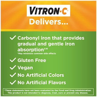 Foto 6 | Suplemento de Hierro Vitron-C de Alta Potencia 65 mg más Vitamina C 60 Tabletas - Venta Internacional