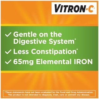 Foto 7 | Suplemento de Hierro Vitron-C de Alta Potencia 65 mg más Vitamina C 60 Tabletas - Venta Internacional