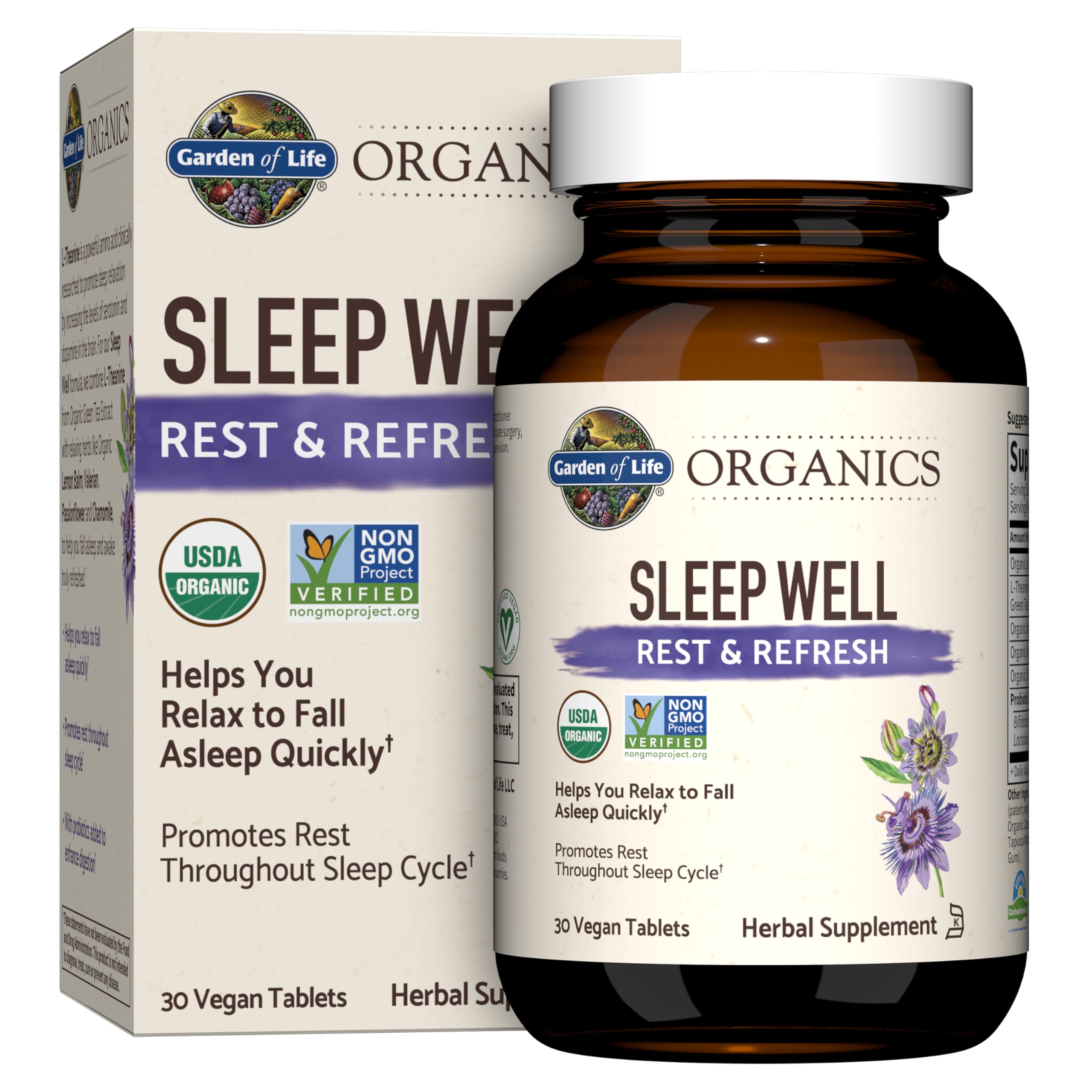 Foto 2 pulgar | Suplemento Garden Of Life Organics Sleep Well 30 Comprimidos - Venta Internacional
