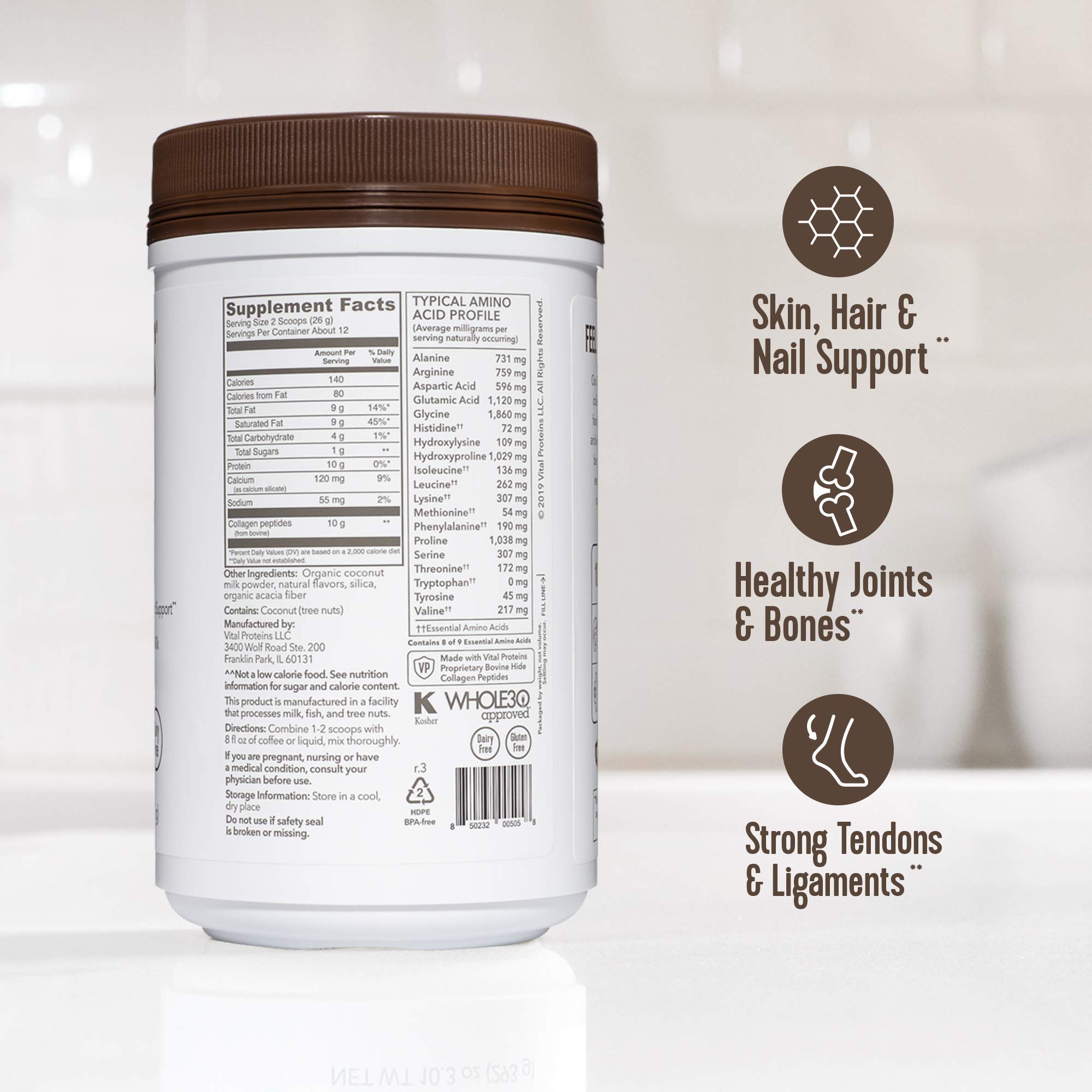 Foto 3 pulgar | Crema de Café con Colágeno Vital Proteins Leche de Coco Moca 330 Ml - Venta Internacional