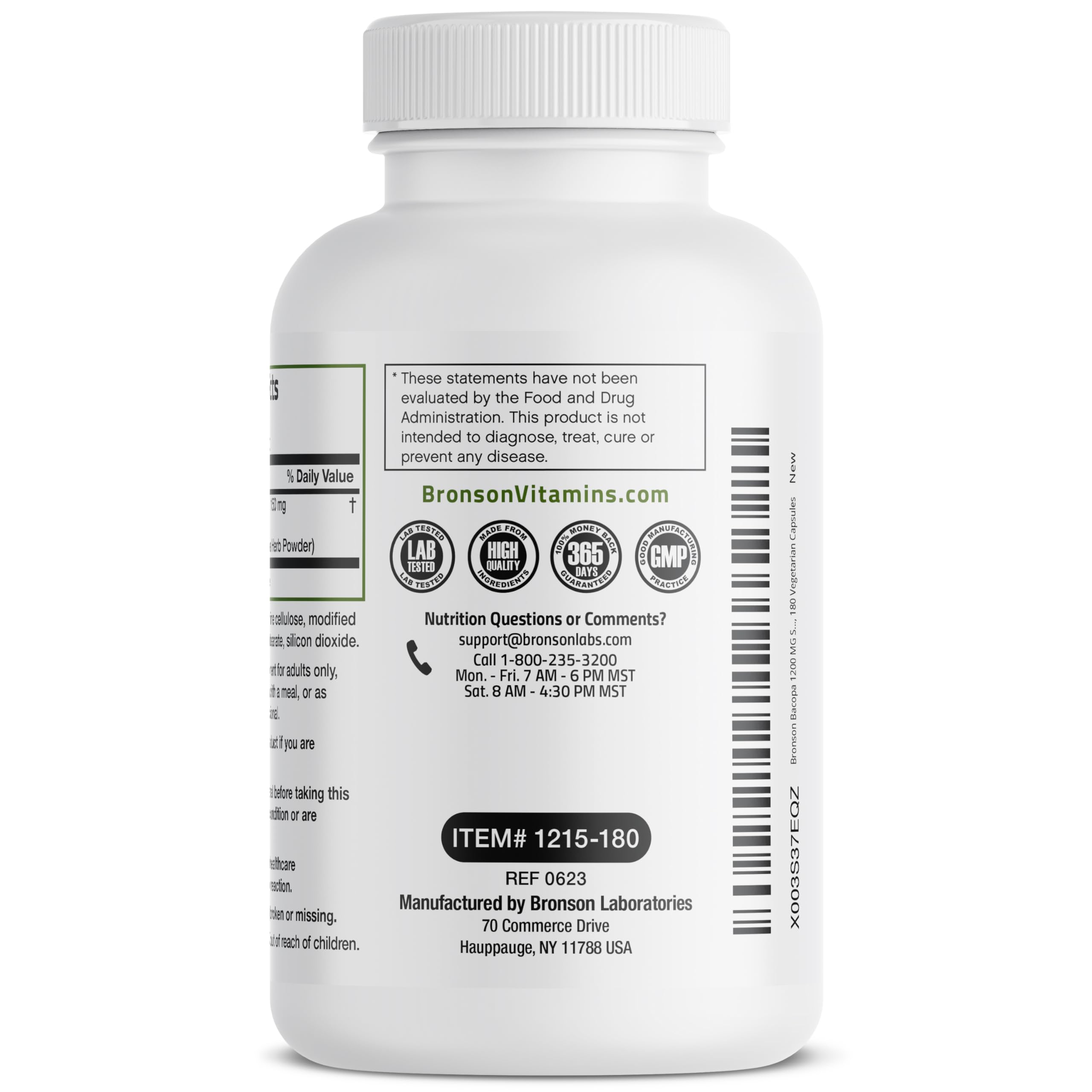 Foto 6 pulgar | Suplemento Bronson Bacopa Equivalente a 1200 mg 180 Cápsulas - Venta Internacional