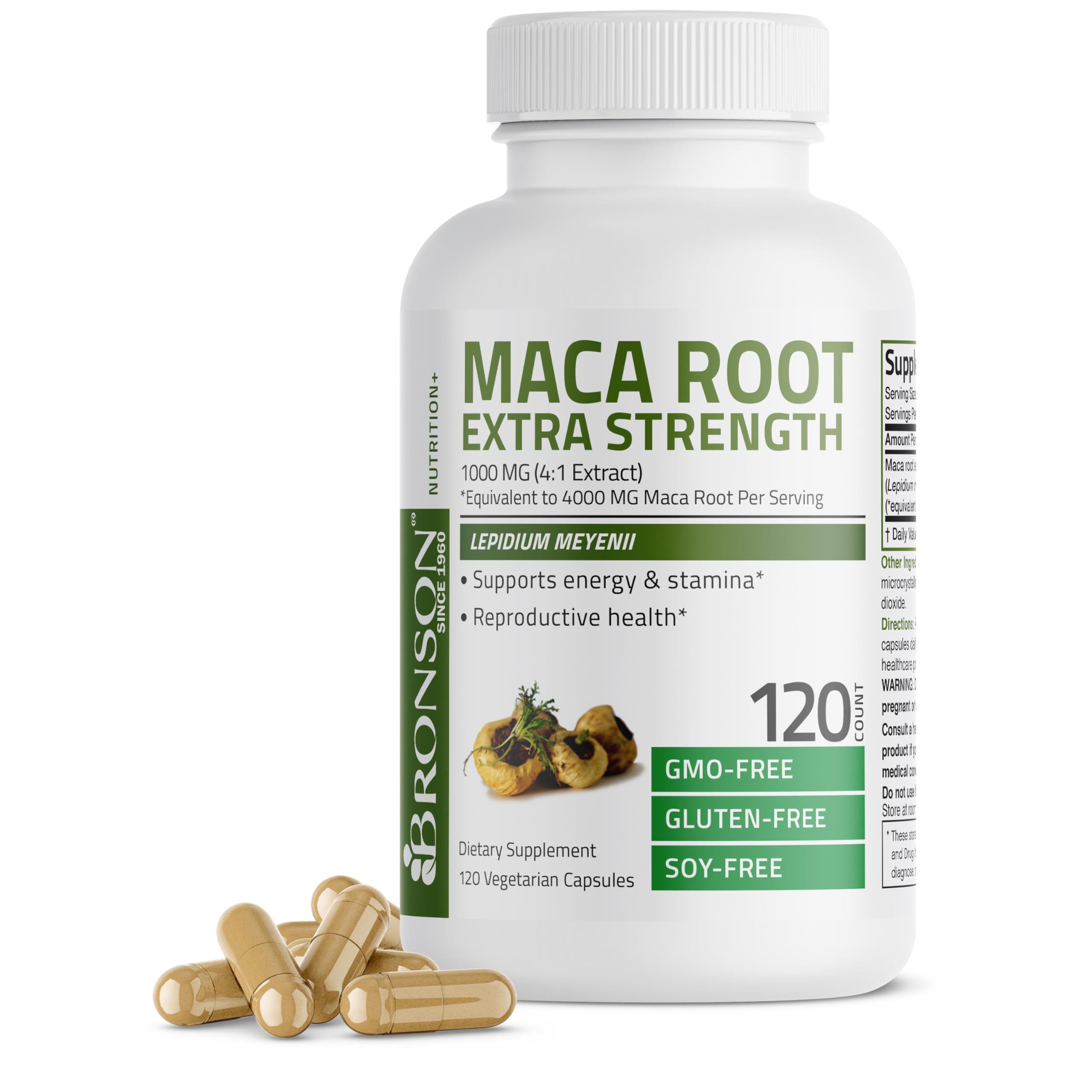 Foto 2 pulgar | Suplemento Bronson Maca Root Extra Lepidium Meyenii 120 Cápsulas - Venta Internacional