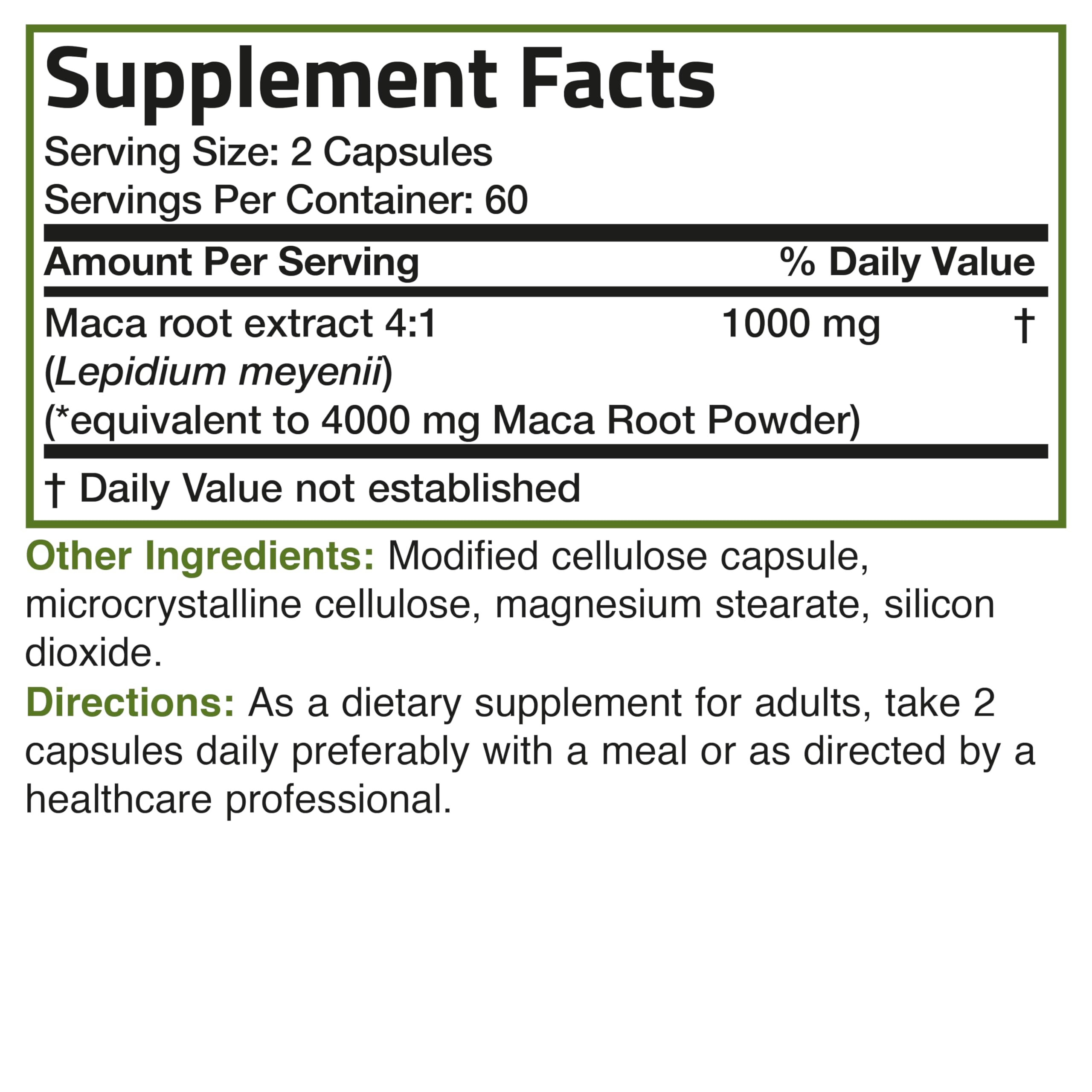 Foto 7 pulgar | Suplemento Bronson Maca Root Extra Lepidium Meyenii 120 Cápsulas - Venta Internacional
