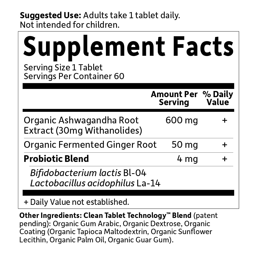 Foto 7 pulgar | Suplemento Garden Of Life Organics Ashwagandha 60 Comprimidos - Venta Internacional