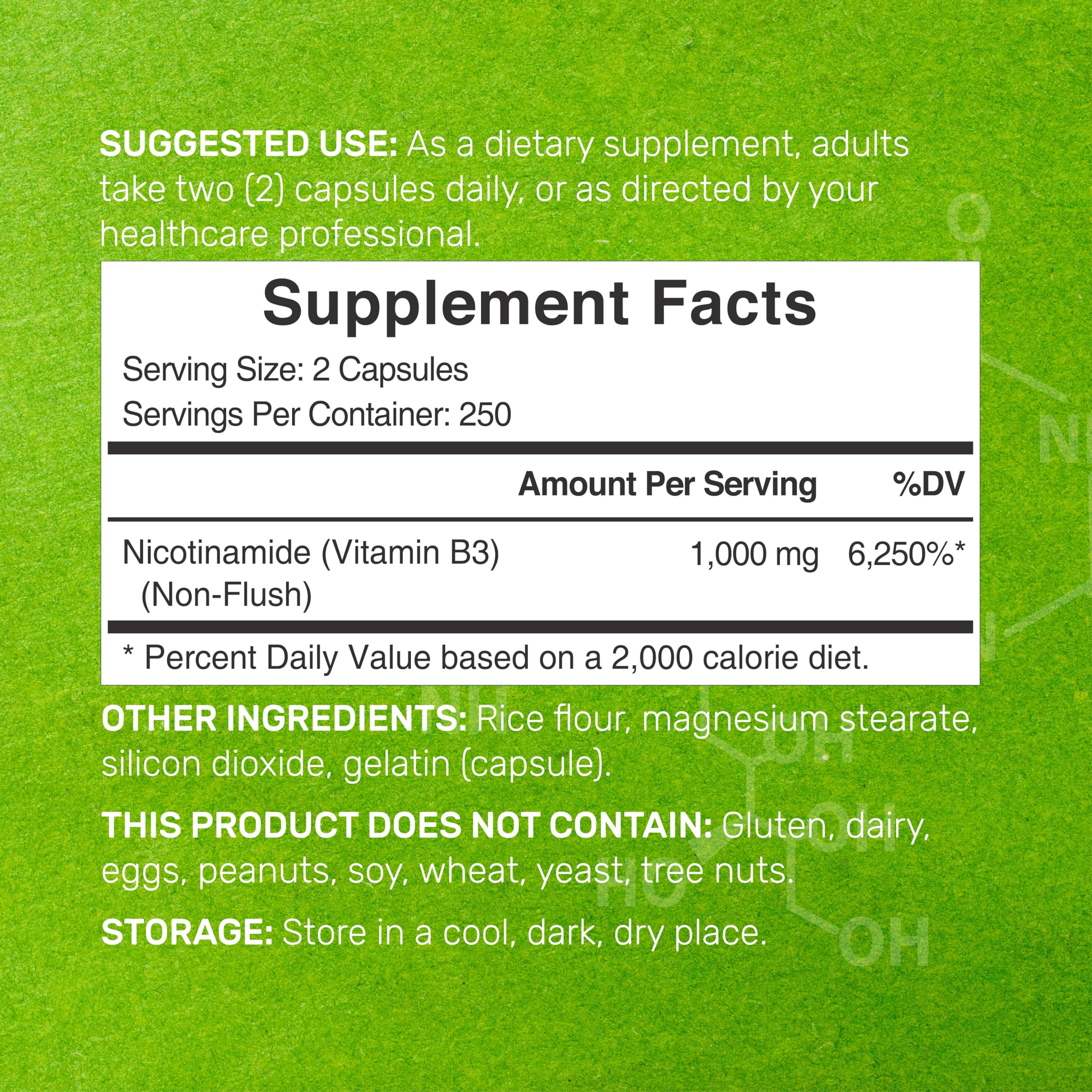 Foto 3 pulgar | Suplemento de Vitamina B3 Nicotinamida 1000mg - Venta Internacional