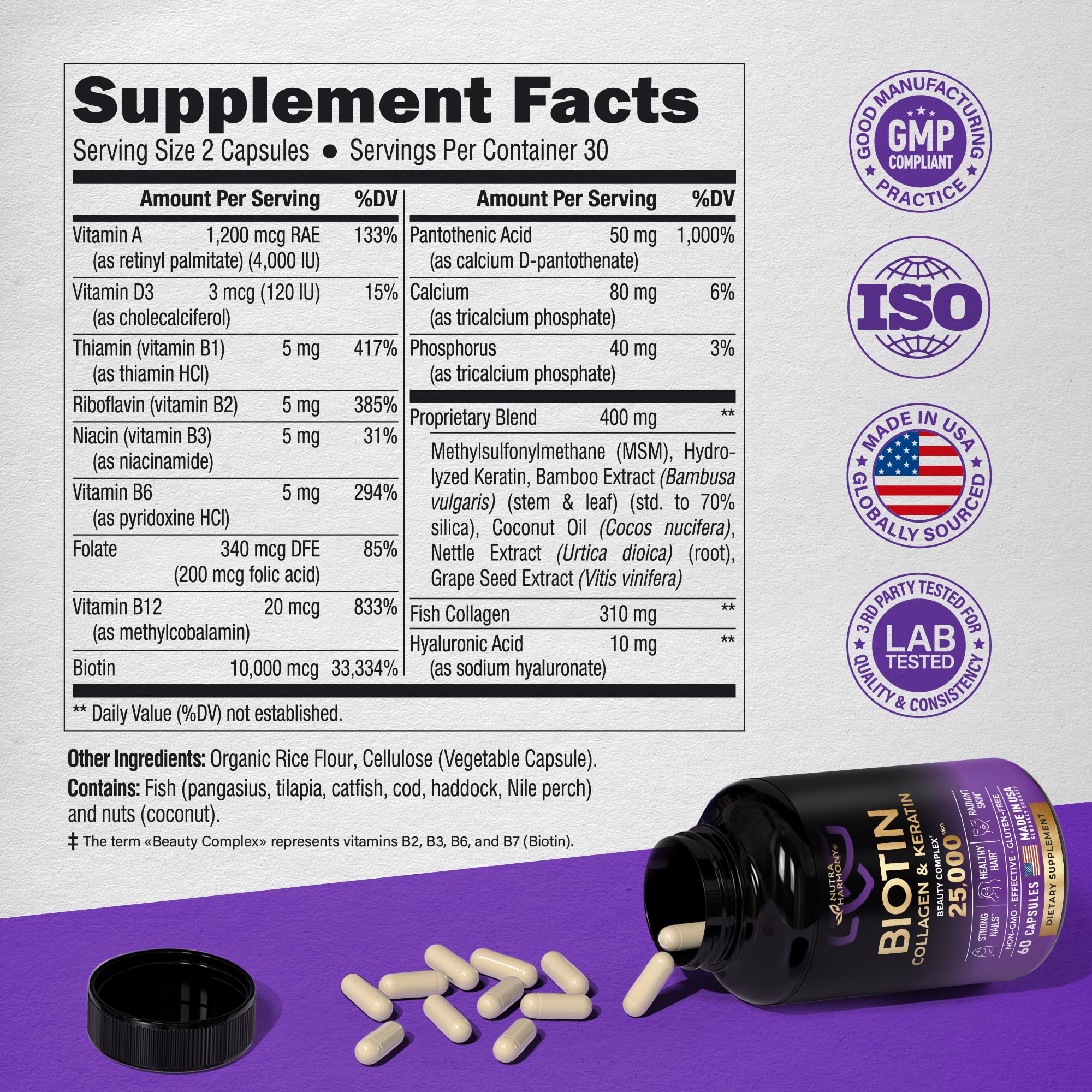 Foto 3 pulgar | Suplemento Nutraharmony 60 Cápsulas - Venta Internacional