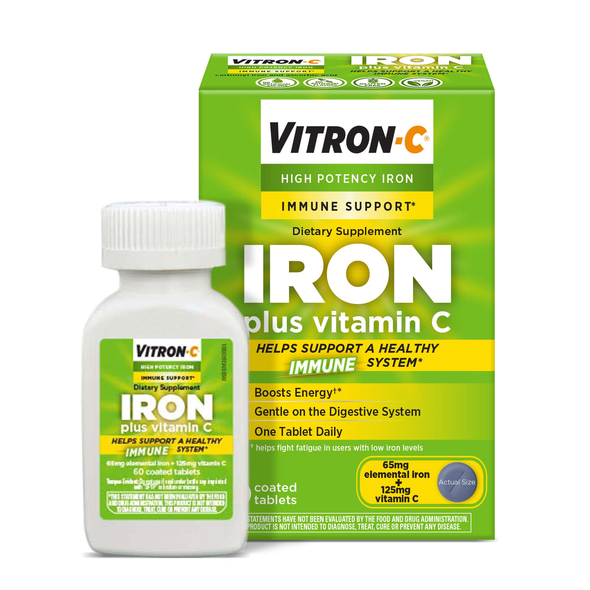 Foto 2 pulgar | Suplemento de Hierro Vitron-C de Alta Potencia 125 mg de Vitamina C 60 Unidades - Venta Internacional