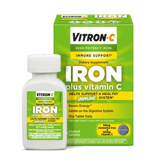 Foto 1 | Suplemento de Hierro Vitron-C de Alta Potencia 125 mg de Vitamina C 60 Unidades - Venta Internacional