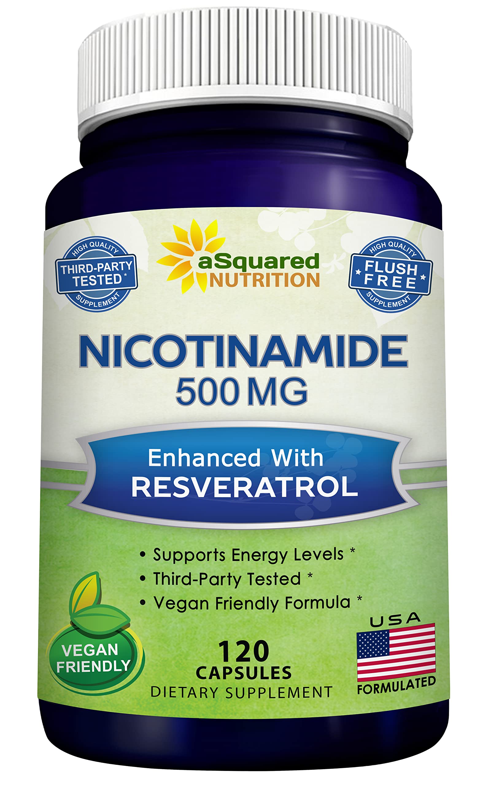 Foto 2 pulgar | Suplemento de Nicotinamida con Resveratrol de Squared Nutrition - Venta Internacional