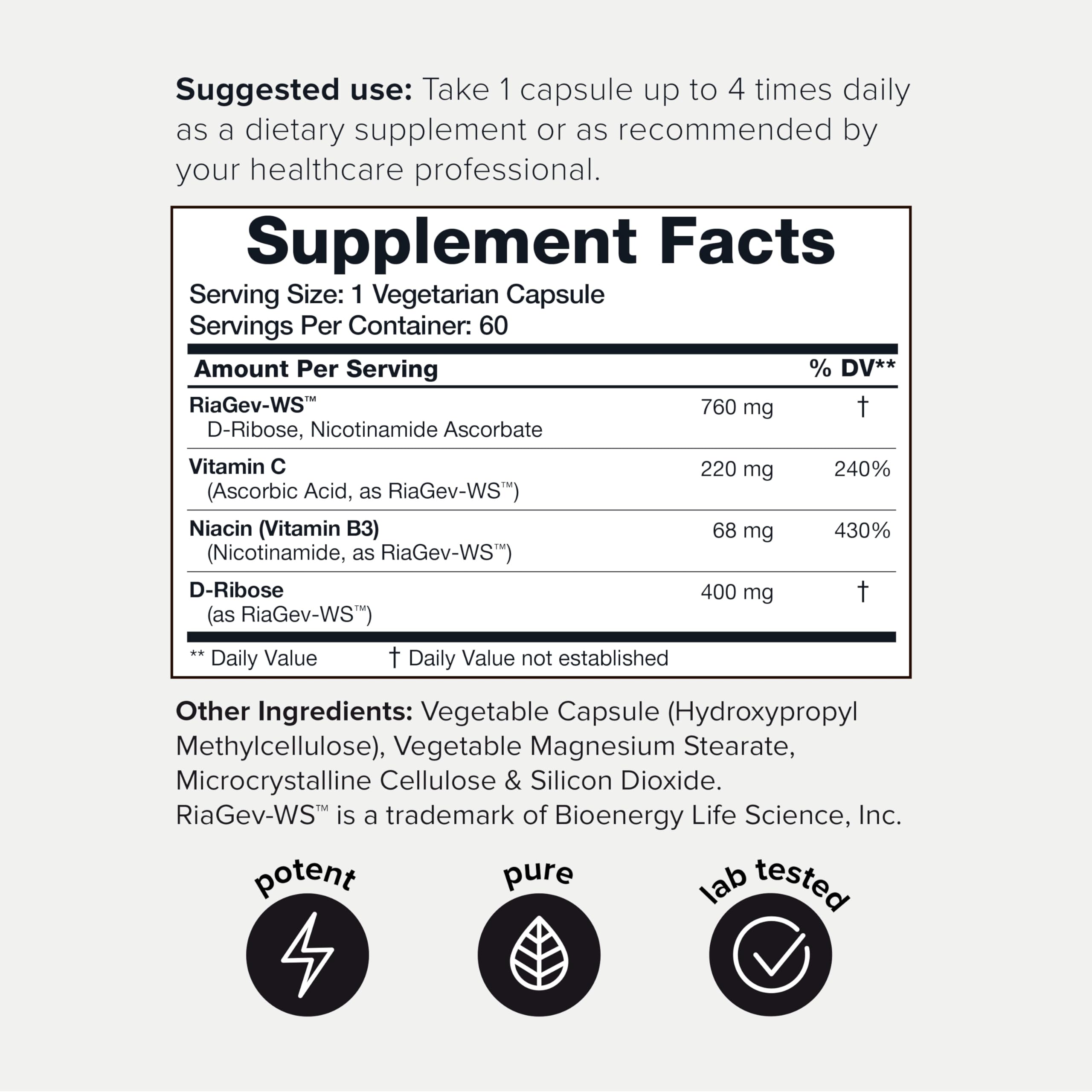 Foto 2 | Suplemento Toniiq de Potencia Ultra Alta para Aumentar NAD+ - 1400 mg