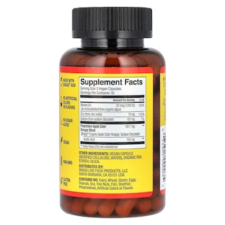 Foto 2 | Suplemento de Vinagre de Sidra de Manzana Bragg en Cápsulas de 750 mg con D3 y Zinc - Venta Internacional