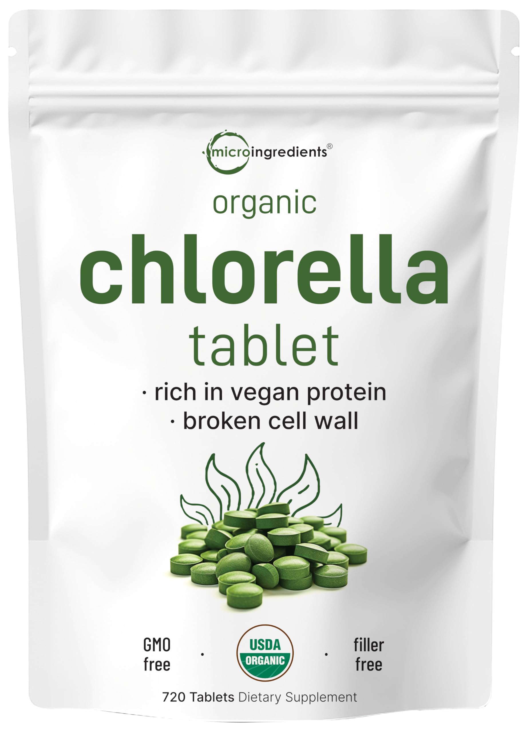 Foto 2 pulgar | Suplemento Microingredientes de Clorella Orgánica 720 Tabletas - Venta Internacional