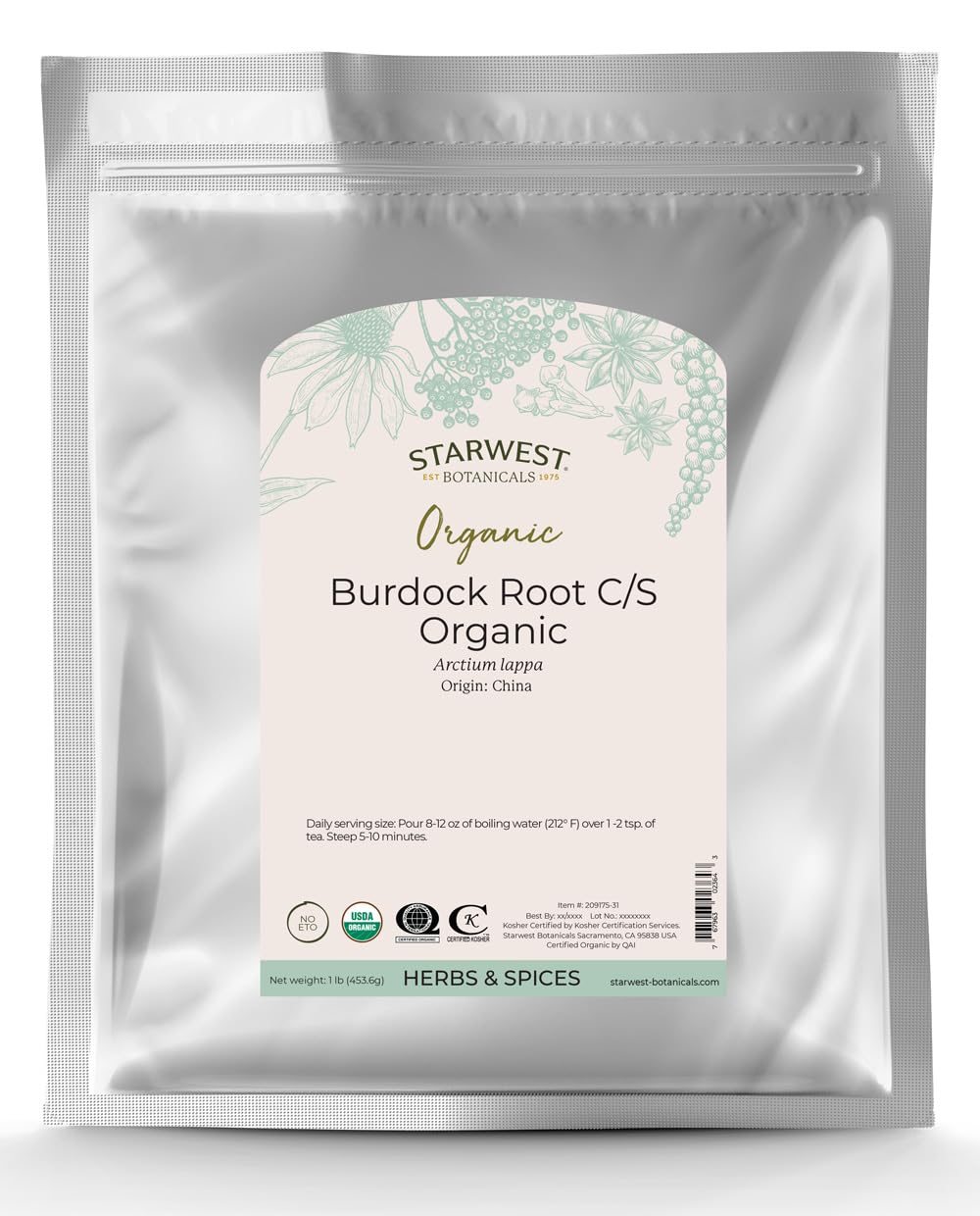Foto 2 pulgar | Raíz de Bardana Orgánica Starwest Botanicals 454 G - Venta Internacional