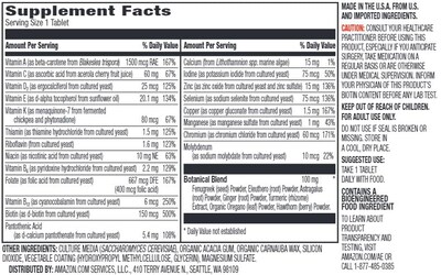 Foto 2 | Multivitamínico Amazon Elements para Hombre 65 Comprimidos - Venta Internacional