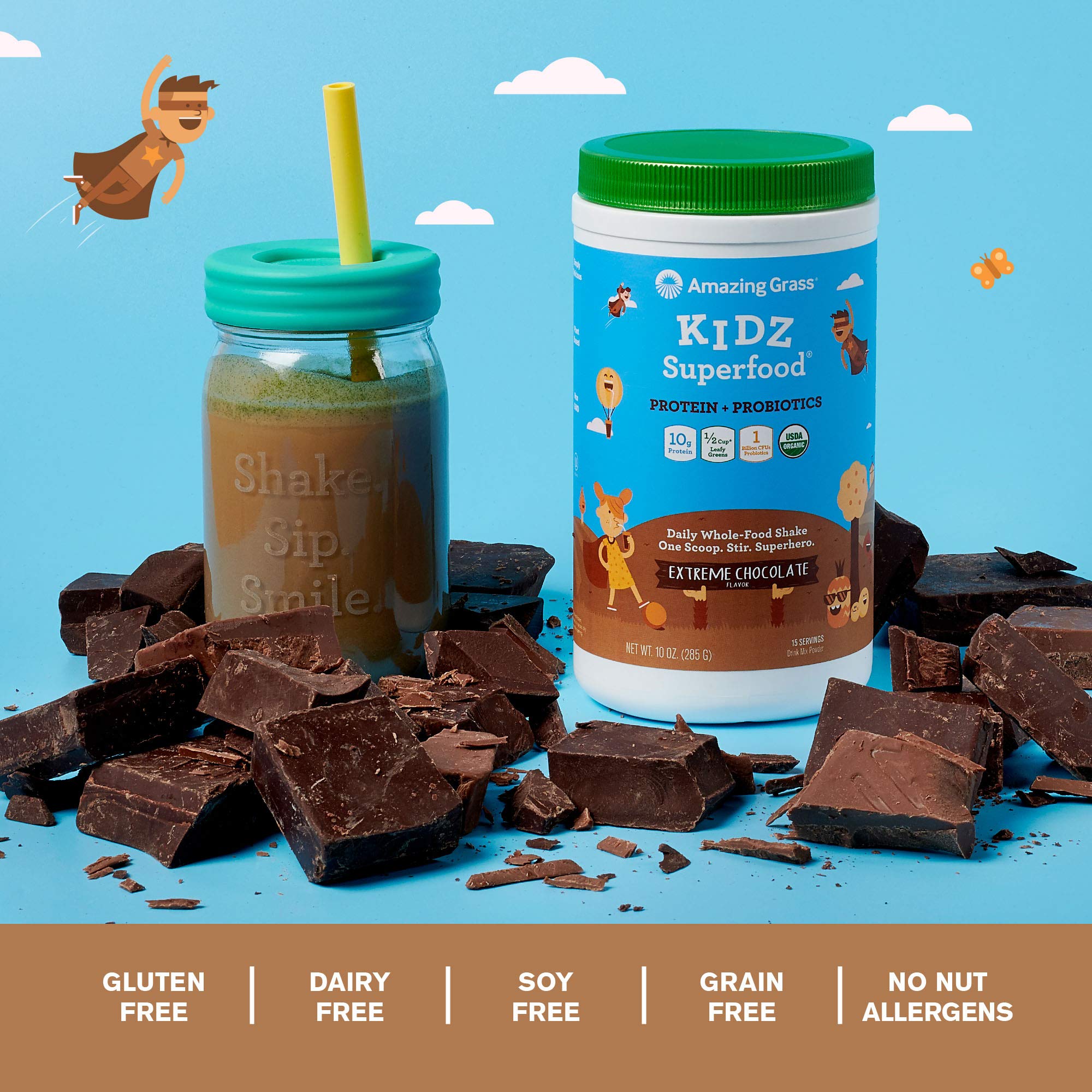 Foto 6 pulgar | Suplemento Amazing Grass Kidz Superfood Extreme Chocolate - Venta Internacional