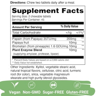 Foto 2 | Suplemento Yuve Natural Papaya Enzimas Digestivas 90% Masticables - Venta Internacional