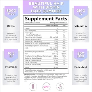 Foto 2 | Gomitas se Vitaminas para el Cabello Hello Lovely Biotina 5000 mcg 60 Unidades - Venta Internacional
