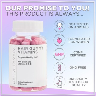 Foto 4 | Gomitas se Vitaminas para el Cabello Hello Lovely Biotina 5000 mcg 60 Unidades - Venta Internacional
