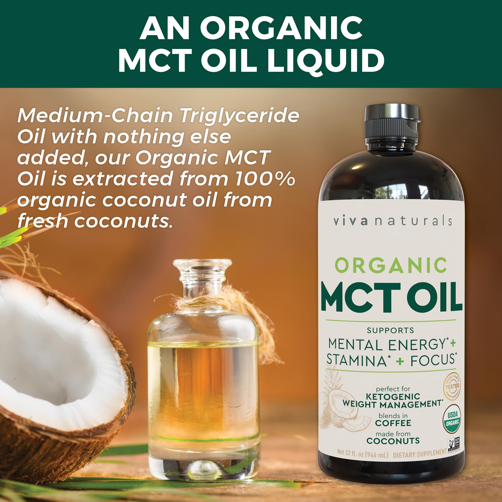 Foto 4 pulgar | Suplemento de Aceite Mct Viva Naturals Organic 946 Ml - Venta Internacional