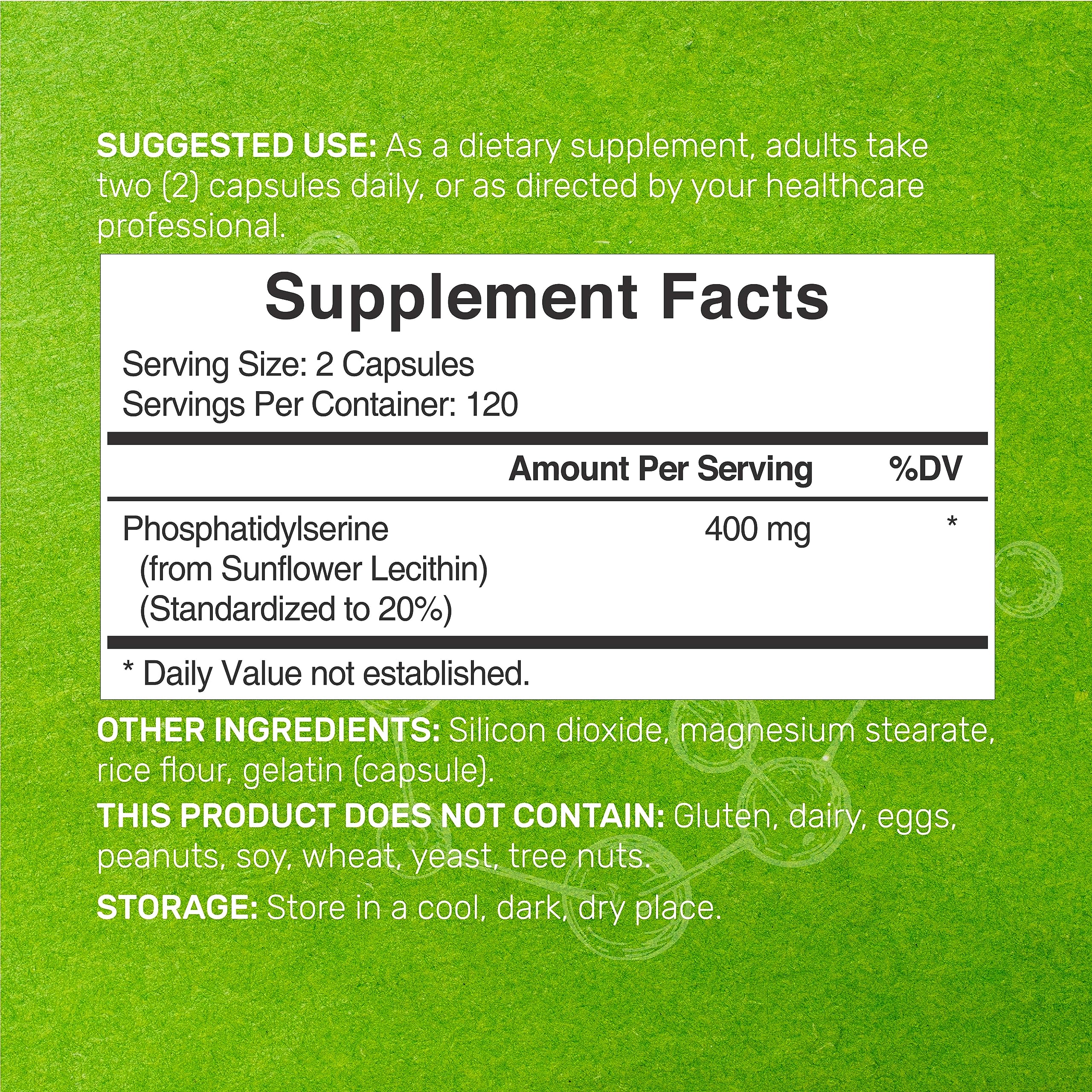 Foto 3 pulgar | Suplemento Deal Supplement de Fosfatidilserina 400 Mg 240 Cápsulas - Venta Internacional
