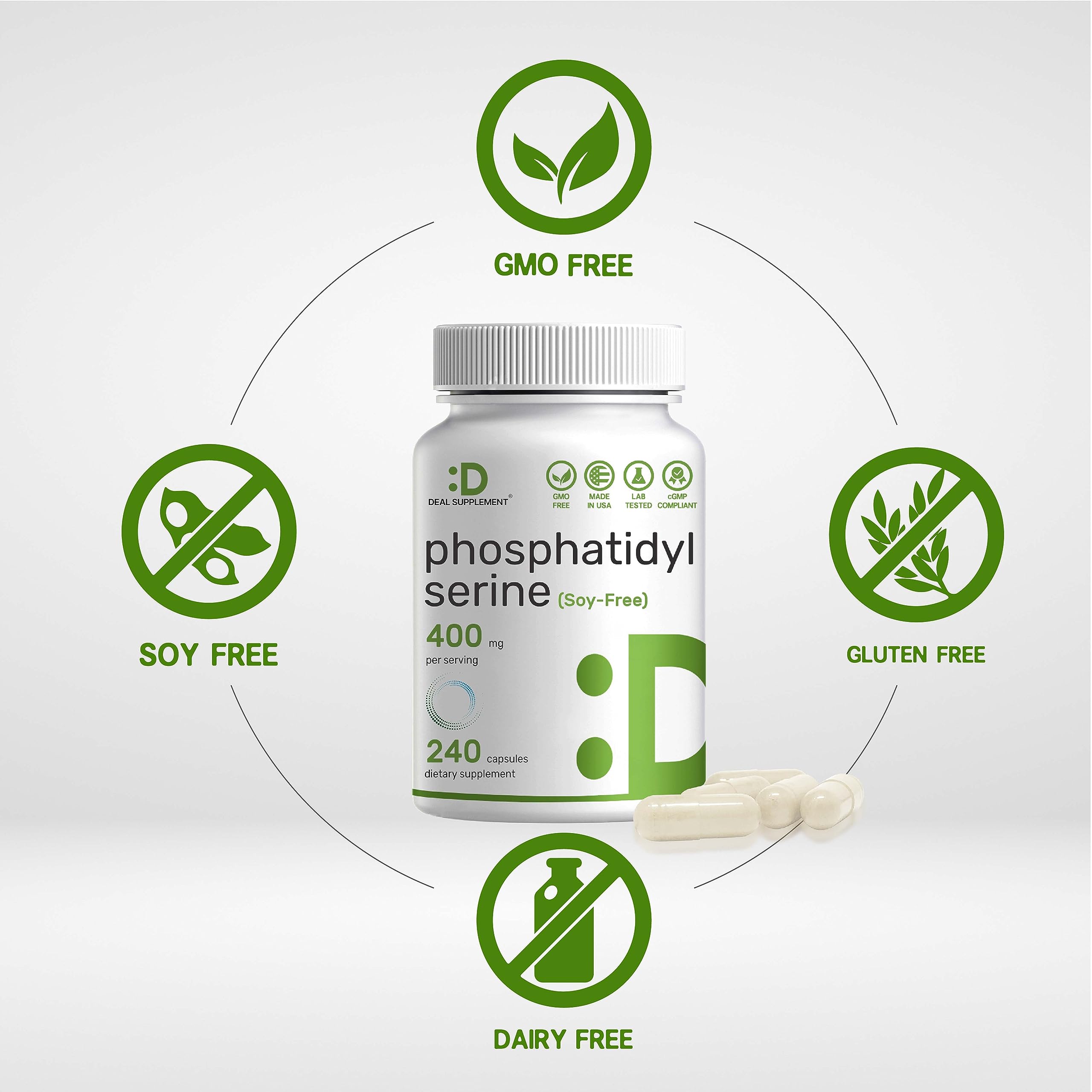 Foto 4 pulgar | Suplemento Deal Supplement de Fosfatidilserina 400 Mg 240 Cápsulas - Venta Internacional