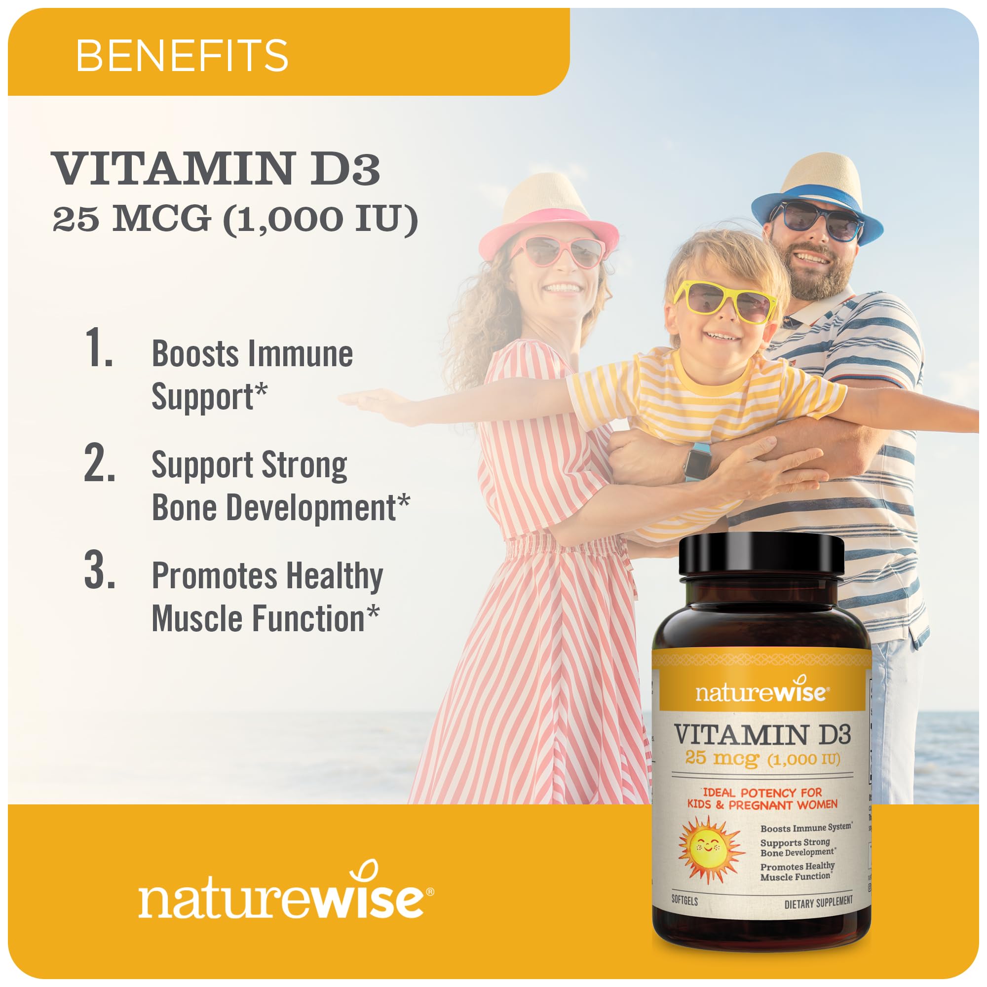 Foto 7 pulgar | Suplemento Naturewise de Vitamina D3 1000 Ui 360 Cápsulas Blandas - Venta Internacional