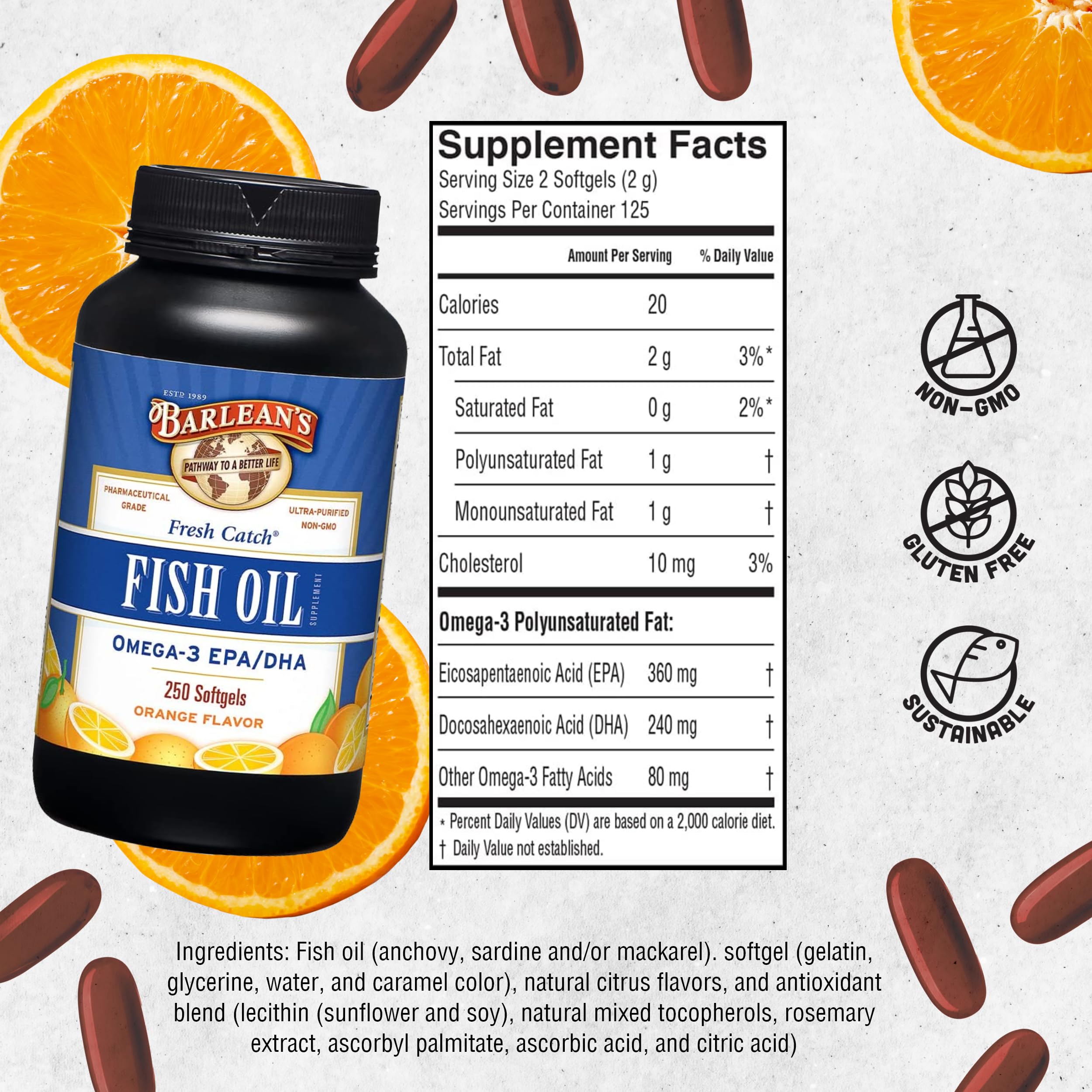 Foto 7 pulgar | Suplementos de Aceite De Pescado Omega 3 De Barlean 600 Mg Cápsulas Blandas 250 Unidades - Venta Internacional