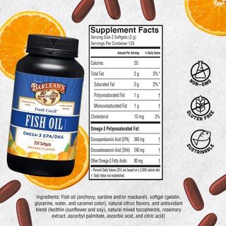 Foto 6 | Suplementos de Aceite De Pescado Omega 3 De Barlean 600 Mg Cápsulas Blandas 250 Unidades - Venta Internacional