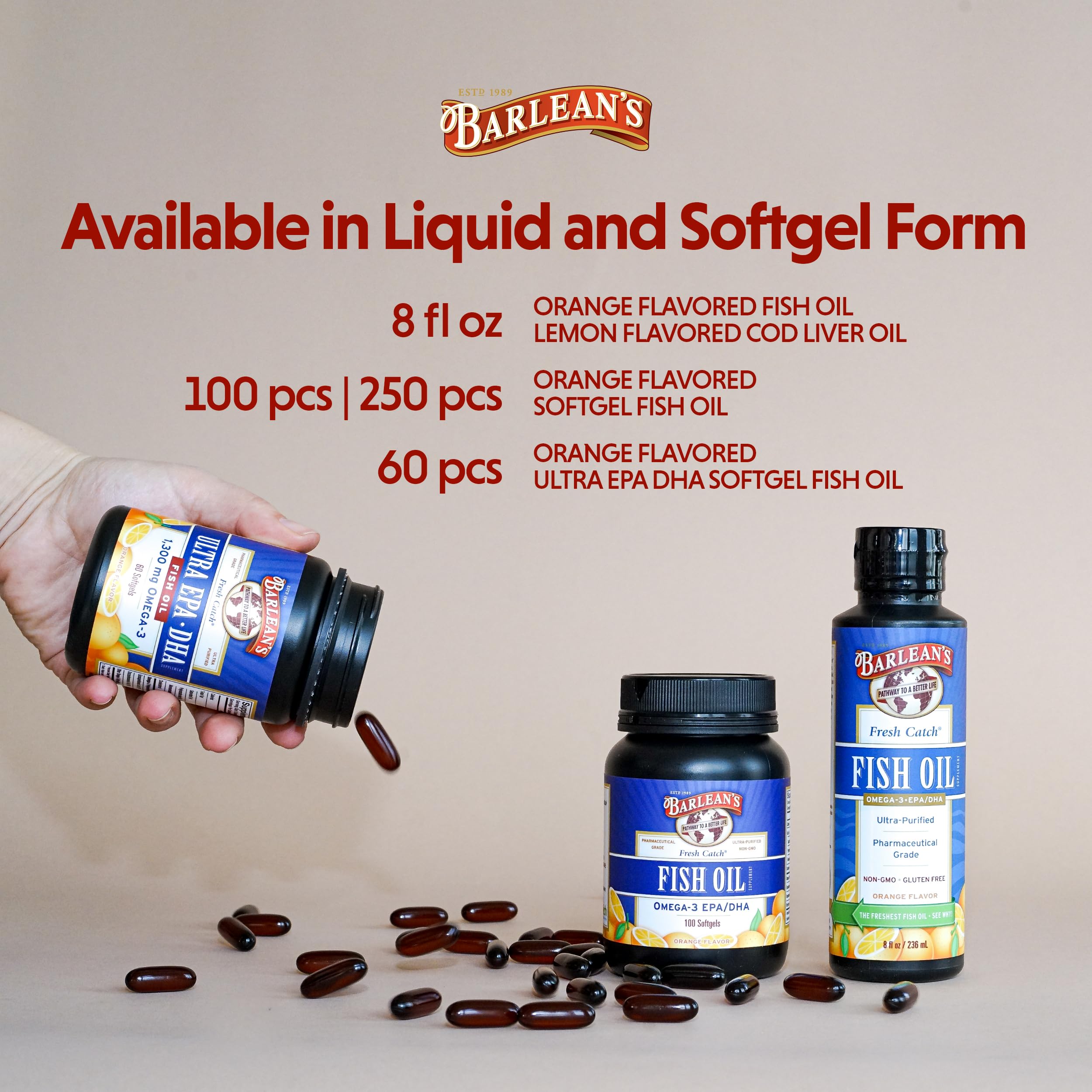 Foto 7 | Suplementos de Aceite De Pescado Omega 3 De Barlean 600 Mg Cápsulas Blandas 250 Unidades - Venta Internacional