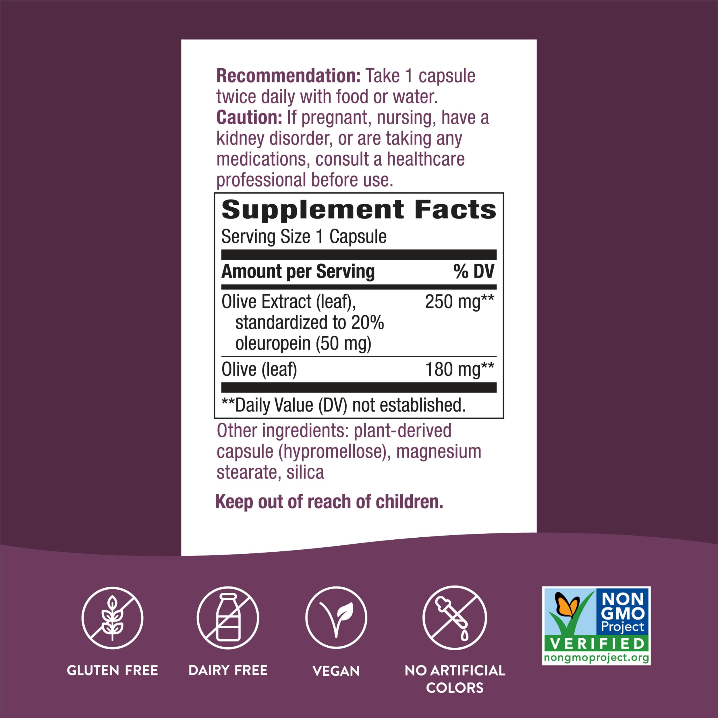 Foto 5 pulgar | Suplemento Nature's Way Premium con Extracto de Hoja de Olivo 250 Mg - Venta Internacional