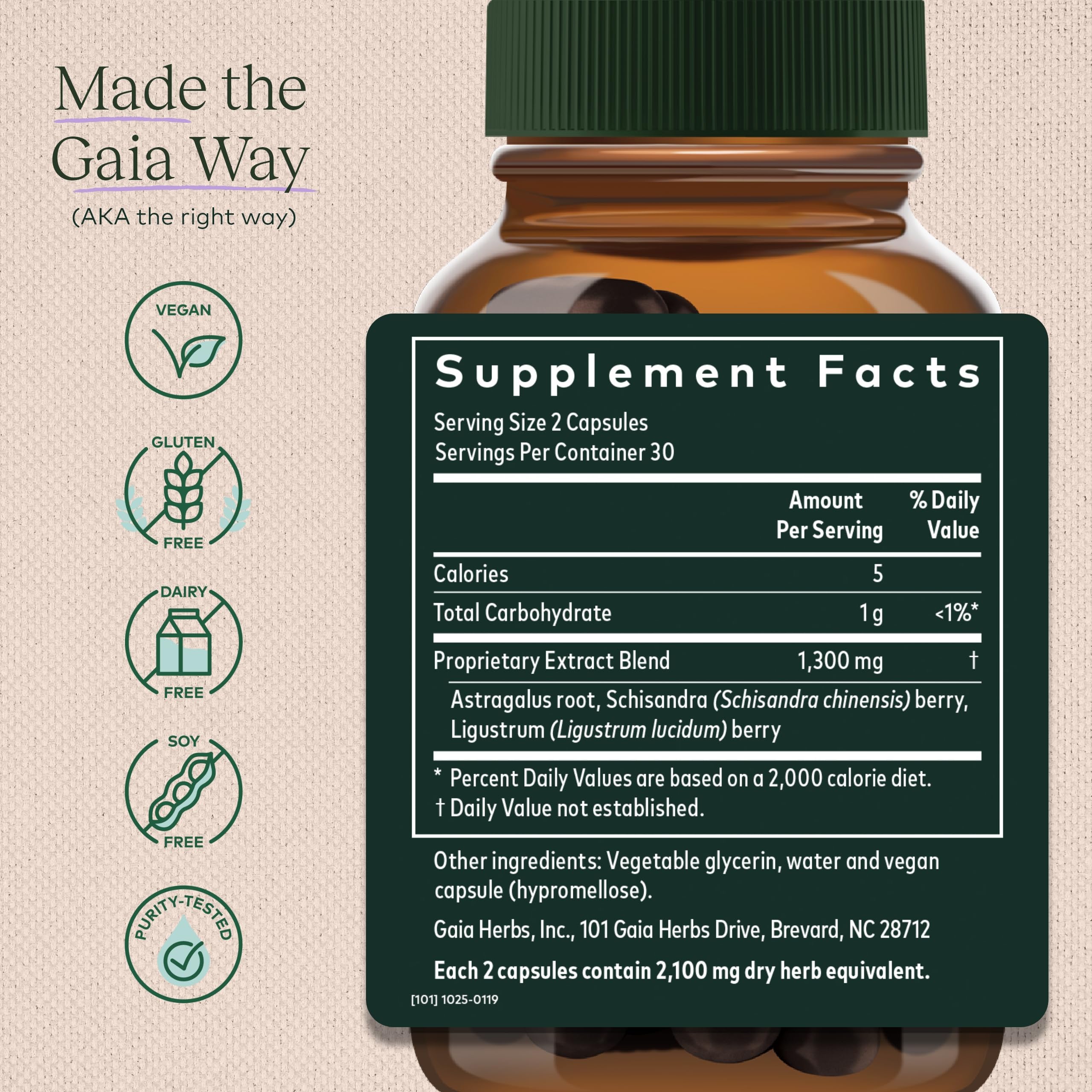 Foto 2 | Suplemento Gaia Herbs Astragalus Supreme 60 Cápsulas Veganas - Venta Internacional