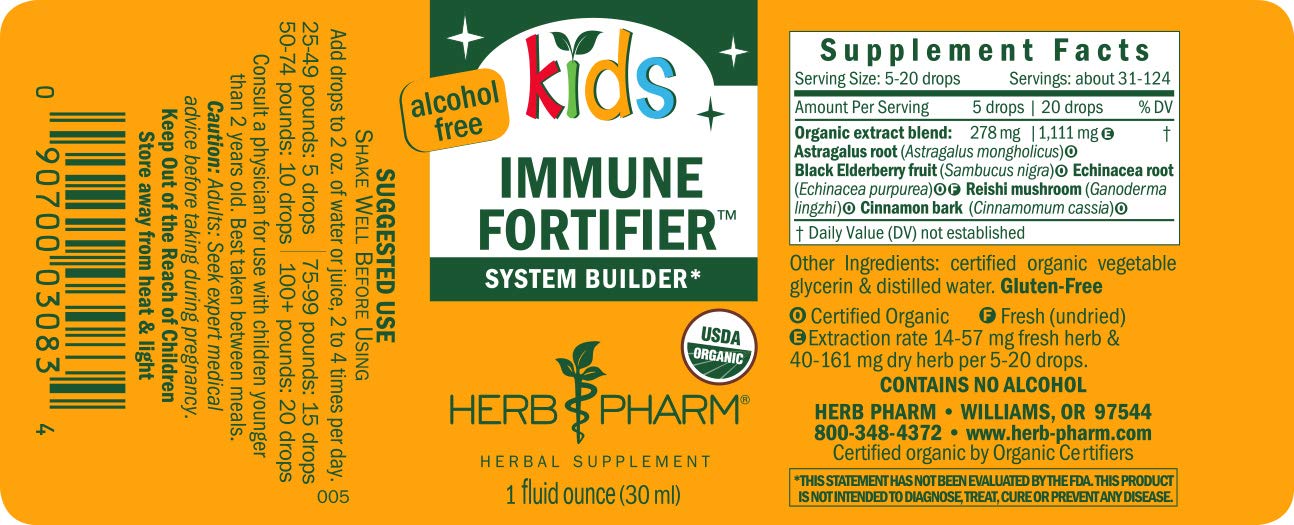 Foto 3 pulgar | Fortificador Inmunitario Herb Pharm Kids 30 Ml - Venta Internacional