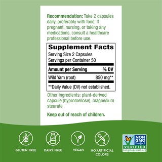 Foto 4 | Suplemento Nature's Way De Raíz De Ñame Silvestre 850 Mg 100 Cápsulas Veganas - Venta Internacional